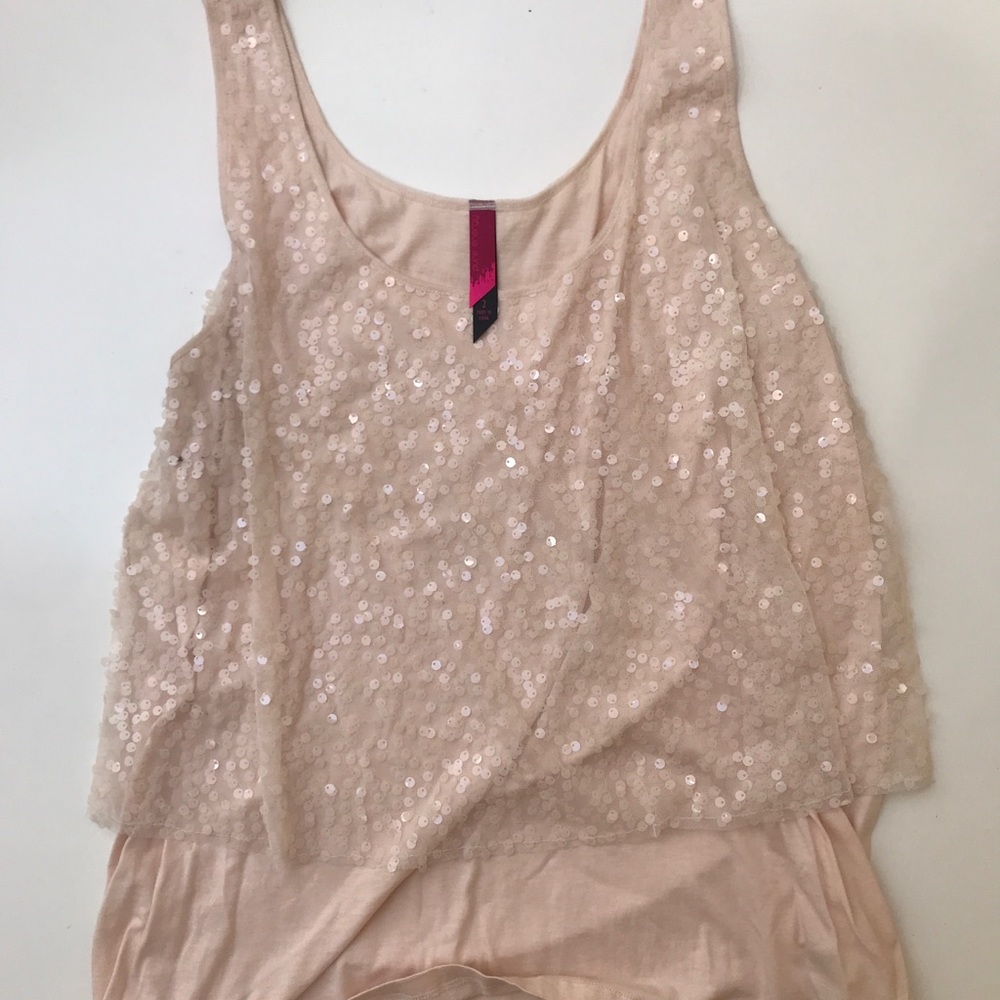 Sequin tank double layered
